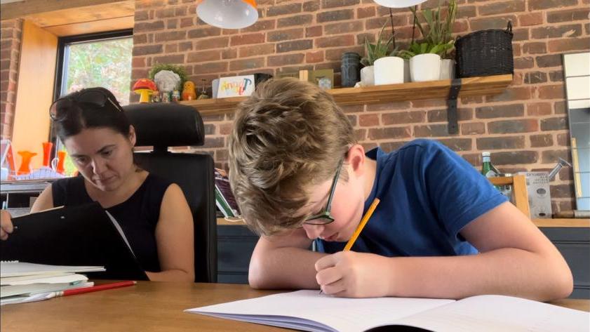 Helen Walker with one of her students